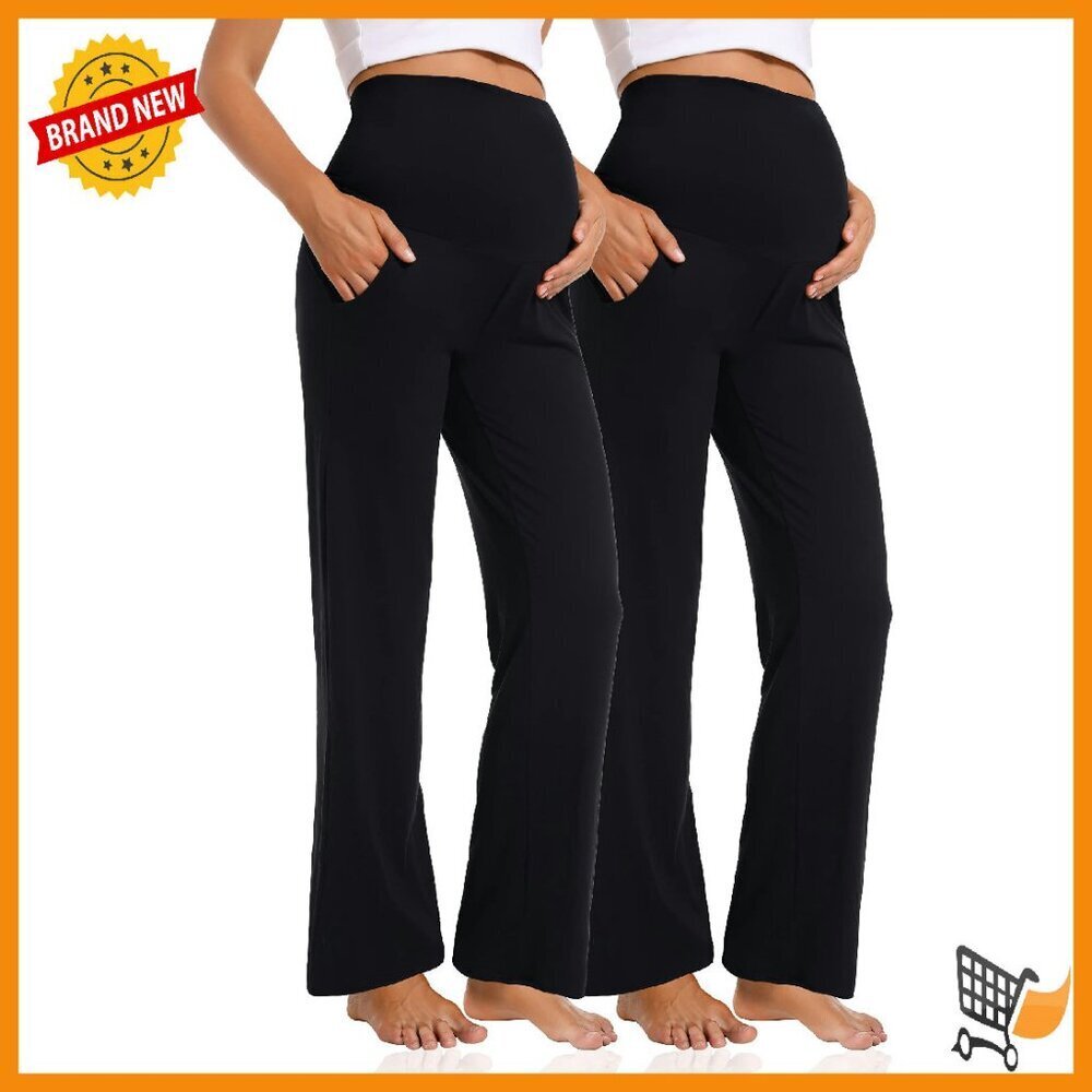 Maternity Wide Leg Lounge Pants with Pockets Super Soft Fabric